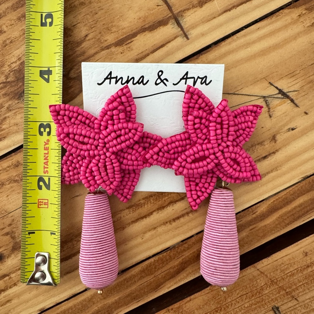 Anna & Ava Pink Beaded Earrings